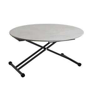 リフティングテーブル 幅120cm 丸形 折りたたみ式 テーブル 無段階 昇降テーブル ローテーブル ダイニングテーブル ワークデスク キャスター付き 木製 ナチュラル シンプル おしゃれ わくわ