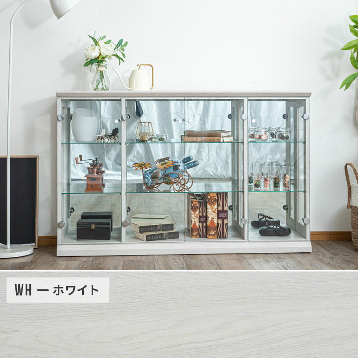 楽天市場】ガラス コレクションケース 完成品 ロータイプ 横型 背面 