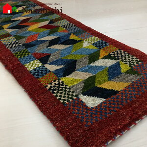 【ギャッベ ランナー 約40.5×120.5cm Kiseki~旅立ちの季節~】GABBEH ギャッベ(ギャベ)・イラン製・ロング・ランナー・キッチンマット・絨毯(じゅうたん)・カーペット・ラグ・マルチカラー