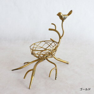 【フラワーベース 小物入れ 鳥 ゴールド 2209IFH001 ブラック 2209IFH002】【かわ畑】