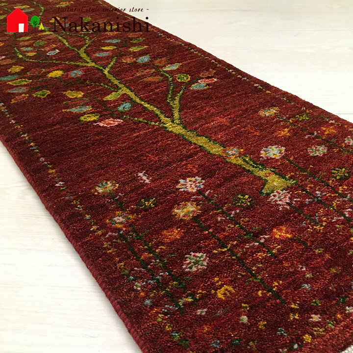 楽天市場】【ギャッベ ランナー 約41×130cm 優風】GABBEH ギャッベ 