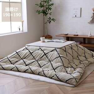 【5と0のつく日限定!最大5000円OFFクーポン配布中】こたつ布団 薄掛け単品190cm×190cm「正方形 75〜90cm」用※代引き不可 こたつ 掛け布団 薄掛け 節電 エコ おしゃれ 和風 洋風 保温 軽量 コン