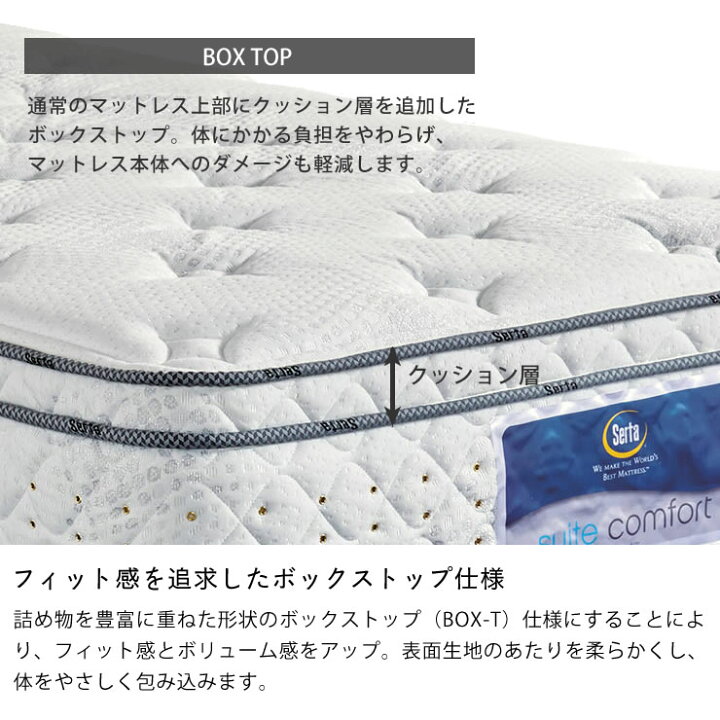 楽天市場】サータ（Serta）スイートコンフォート ボックストップ 
