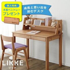 【9/28（9:59）まで5500円OFF！】奥行きサイズを拡張できる学習机 ・ 学習デスク 2点セット100cm幅(デスクL+上棚L)LIKKE(リッケ) デスクセット 堀田木工所 ペントレイ 勉強机 国産 コンパクト シンプル 天然木 女の子 男の子 子供 大人 おしゃれ 北欧 リビ