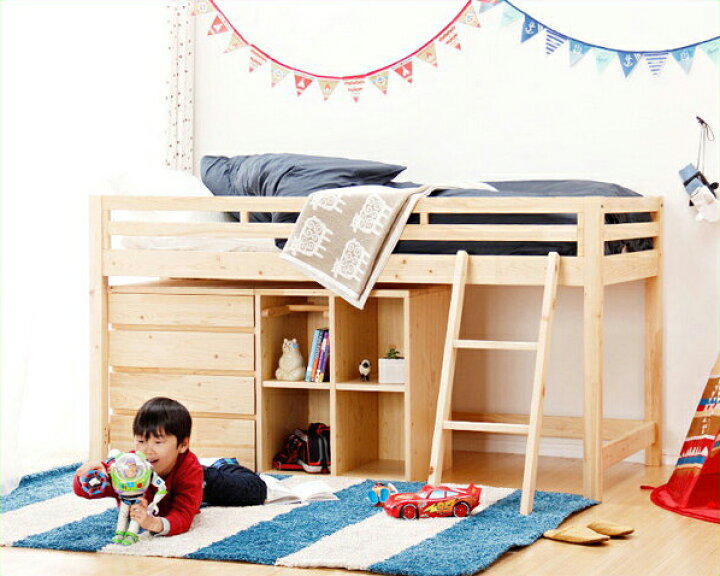 楽天市場 子供部屋にぴったり お部屋を有効活用出来る万能システム ロフトベッド4点セットシングルベッド 木製 すのこベッド すのこベット 階段 女の子 ロータイプ ミドルベッド 子供用ベッド 日本製 入学準備 入学祝い 家具の里