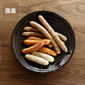 鶴見窯（つるみがま）小石原焼　平皿とびかんな　黒（直径22cm）（1枚） お皿 焼き物 小石原焼き 食器 キッチングッズ ギフト 贈り物 プレゼント キッチン雑貨 台所用品 キッチン用品 おしゃれ シンプル ナチュラル モダン