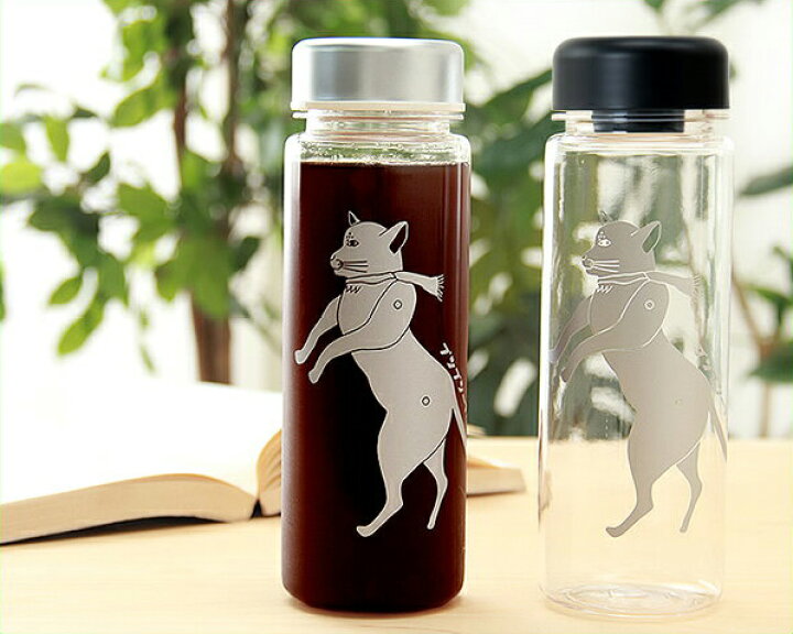 楽天市場 プシプシーナ珈琲リユースボトルマイボトル コンパクト 持ち運び おしゃれ かわいい コーヒー ネコ 猫 ねこ 保存容器 スリムボトル お茶 耐熱 プレゼント ワンポイント マイ水筒 透明 クリアボトル 500ml 家具の里