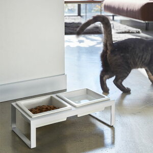 山崎実業(ヤマザキジツギョウ)ペットフードボウルスタンドセット tower(タワー) トールペット用品 給水器 給餌器 食器 食器台 テーブル 雑貨 ギフト 贈り物