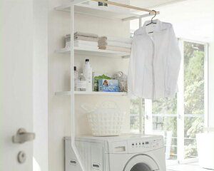 山崎実業(ヤマザキジツギョウ)立てかけランドリーシェルフ tower(タワー) スチール 木 ナチュラル シンプル おしゃれ お洒落 オシャレ シェルフ 棚 洗面所 ランドリー 立てかけランドリ