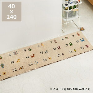 【5と0のつく日限定!最大5000円OFFクーポン配布中】願いが込められた紋様と数字のギャッベキッチンマット 40×120cm 40×180cm 40×240cm※代引き不可 ギャベ Gabbeh 絨毯 ラグ ラグマット マット キッ