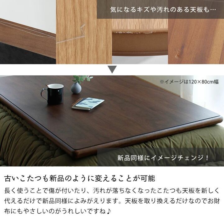 楽天市場】コタツ天板・こたつ天板単品長方形 120cm幅・150cm幅・180cm 