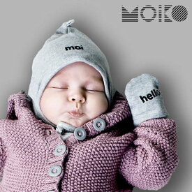 ベビーミトン＆ボンネット セット「MOIKO」GREETING GIFT SET FOR BABIES (MOI-HELLO)※代引き・後払い不可 ※キャンセル不可ベビー帽 6ヶ月 ベビー 男の子 女の子 ボンネット 新生児 出産お祝い 贈り物 おしゃれ 赤ちゃん 帽子 フィンランド 北欧 父の日 父の