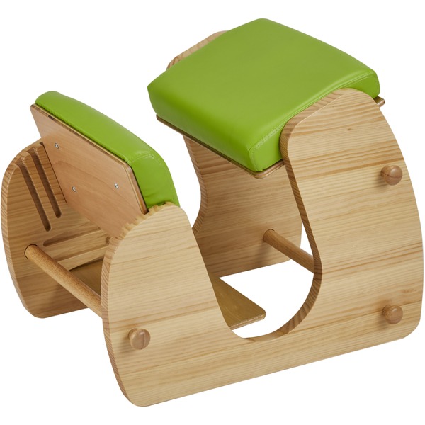 デスク (テーブル 机) チェア (イス 椅子) 学習椅子 (イス チェア) 幅51.5cm ナチュラル×グリーンアップル 木製 合皮 フェイクレザー Keepy プロポーションチェア 組立品 猫背 姿勢 緑のサムネイル