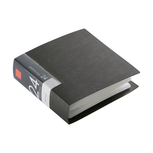 （まとめ）バッファローCDDVDファイルケース ブックタイプ 24枚整理 収納 ブラック BSCD01F24BK 1個 黒