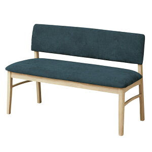 ダイニングベンチ 115cm 背もたれ付き 北欧 ファブリック PVC 合成皮革 背付き 肘無し 木製 完成品 おしゃれ ブラウン ナチュラル グレー ネイビー ブラック