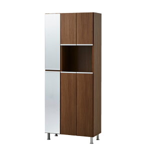 シューズボックス 下駄箱 靴箱 幅75cm ミラー付き 全身鏡付き 木製 木目柄 国産 日本製 玄関収納 リビング収納 おしゃれ シンプル モダン シューズラック ハイタイプ 洗える棚板 可動棚 アジ