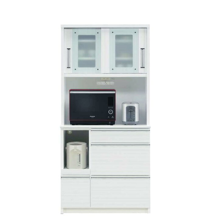 楽天市場】キッチン収納 幅90cm 完成品 食器棚 レンジボード レンジ台 