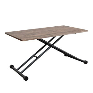 昇降テーブル センターテーブル 幅105cm おしゃれ モダン テーブル 昇降式 ダイニングテーブル キャスター付き 簡単昇降 MDF スチール脚 食卓 角丸加工 和モダン グレー ナチュラル ブラウン