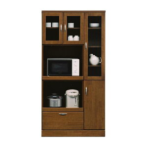 キッチンボード 食器棚 幅90cm キッチン収納 国産 日本製 レンジ台 スリム 90cm幅 90 高さ180cm 北欧 引き出し 引出し レンジボード コンパクト カントリー 開き戸 ホワイト 白 ブラウン パイン 炊