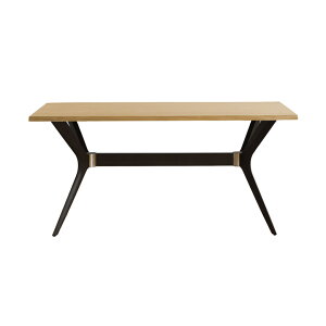 ダイニングテーブル テーブルのみ 単品 幅160cm 4人掛け 北欧 おしゃれ スタイリッシュ 木製 木脚 ホワイトオーク 食卓テーブル 一枚板風 耳付き風 長方形 シンプル モダン 4人用 160cm ブラウン