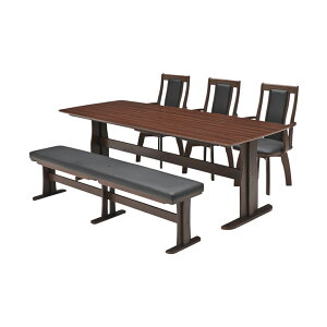 ダイニングテーブルセット 幅210cm 長方形 6人掛け 7人掛け 回転式ダイニングチェアー 3脚セット 木製 おしゃれ ダイニングベンチ 長椅子 食卓テーブルセット 天然木 ハイバックチェア 回転