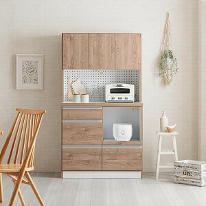 キッチン収納 100 キッチンボード 完成品 100cm 食器棚 キッチン収納ラック スライドカウンター 白 北欧 引き出し 開き扉 収納棚 ホワイト コンセント スライドレール 木製 レンジ台 ダイニン