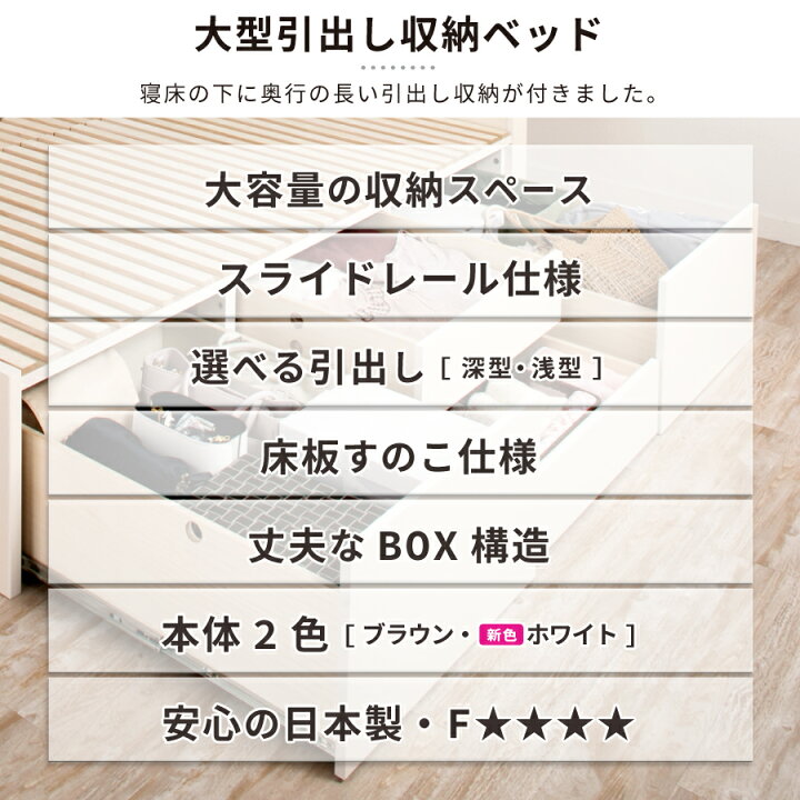 楽天市場 ベッド セミダブル すのこベッド 大型引出 Box チェストベッド 桐すのこ スノコ 日本製 カウンター コンセント スライドレール 引出しレール本体フレームのみ Ohs クローネ 22 22年リニューアルモデル まごころ戦隊 家具レンジャー