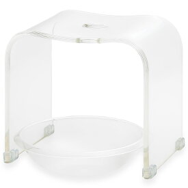 Kuai 風呂椅子 洗面器 セット 【全8色・5サイズ】バスチェア & ボウル アクリル お風呂の椅子 おしゃれ バスチェアー 風呂 いす 風呂イス 洗面器 風呂桶 セット クリア　アクリルバスチェア コの字