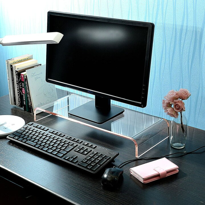 楽天市場 Kuai モニター台 モニターラック アクリル おしゃれ 幅 モニタースタンド 机上台 Pcモニター台 机上ラック キーボード収納 組立不要 パソコンラック 液晶モニタースタンド 液晶モニター台 透明 クリア シンプル おしゃれ 卓上 棚 オフィス デスク かぐらし