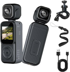 Vlog�J���� 4K �A�N�V�����J���� ���^�r�f�I ���A���t�����g�|�P�b�g�����AWIFI Vlog�J����180°��]�\ �^�̎�u���␳ ���^camera �{�f�B 135���A���^�� �}�C�N �N���b�v�� �X�|�[�c�b���s�b�A�E