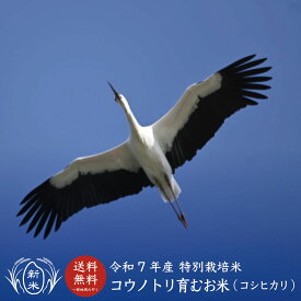 【新米】【令和7年産】コウノトリ育むお米【5kg／30kg】【送料無料(一部地域除く)】【コシヒカリ】【特別栽培米】【農薬・化学肥料未使用】【こしひかり】