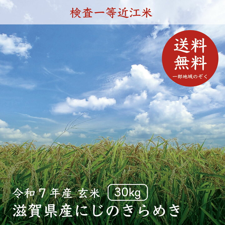楽天市場】【令和7年産】【送料無料】滋賀県産にじのきらめき玄米30kg 