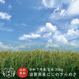 【新米】【令和7年産】【送料無料】滋賀県産にじのきらめき玄米30kg【精米料無料】