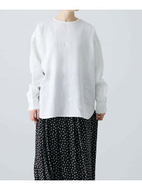 リネンクルーネックプルオーバー かぐれ カグレ トップス シャツ・ブラウス ピンク ホワイト【送料無料】[Rakuten Fashion]