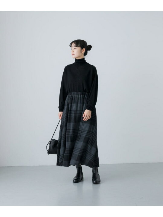 楽天市場】ウールビッグチェックフレアスカート かぐれ カグレ 