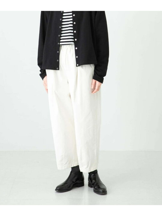 かぐれコットンクロップドパンツ ベージュ オフ 2色セット｜ワイド 