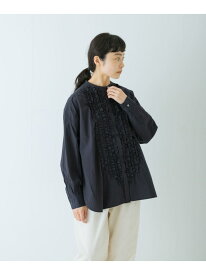 コットンフリルワイドシャツ かぐれ カグレ トップス シャツ・ブラウス ネイビー ホワイト【送料無料】[Rakuten Fashion]