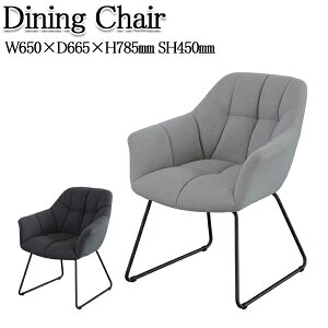 【送料無料】 アームチェア ダイニングチェア 食卓イス デスクチェアー 肘付き ループ脚 スチール脚 布張り グレー 灰色 AK-0211