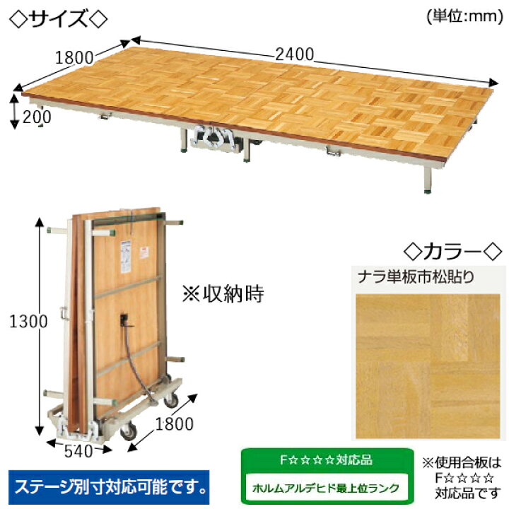 楽天市場】【日本製/業務用】 ポータブルステージ スチール製 天板木 