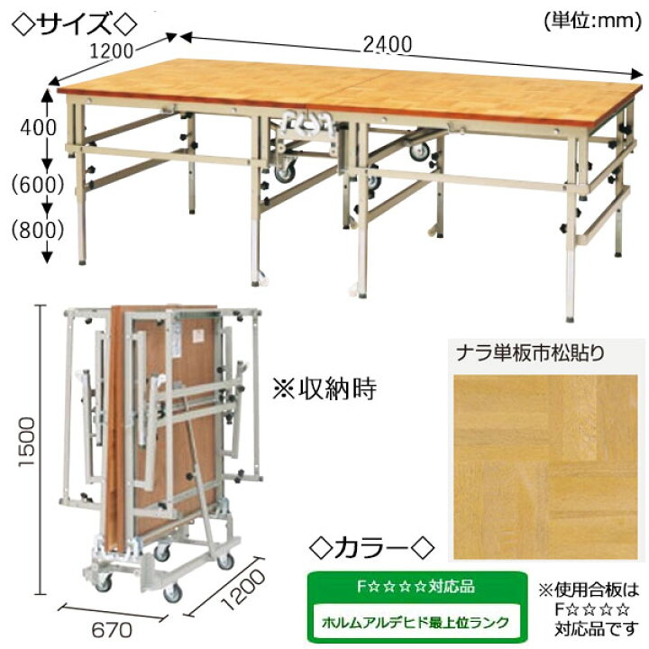 楽天市場】【日本製/業務用】 ポータブルステージ スチール製 天板木 