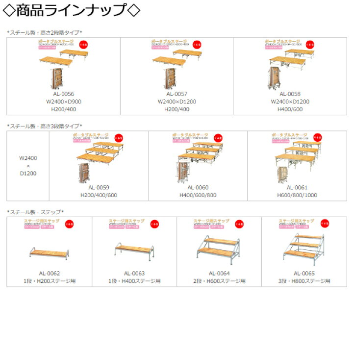 楽天市場】ステップステージ 3段 集合写真 ひな壇 高さ80cmステージ用  