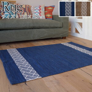 �y���������z ���O�}�b�g �~�� �t���A�}�b�g �X�x���~�߉��H 130cm×190cm �p�^ �����` �u���[ �u���E�� AZ-0979