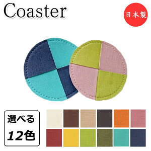 コースター 丸型 円形 水滴受け グラス コップ カップ 滑り止め 消音効果 上質な日本製 布調 ビニールレザー製 ツートン MT-2549