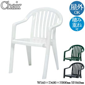 ガーデンチェア アームチェア スタッキングチェア チェアー イス いす 椅子 積み重ね可能 ポリプロピレン 白 緑 濃灰色 NE-0001