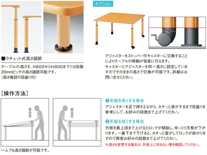 楽天市場】【法人送料無料】 【日本製/業務用】 昇降式テーブル ワーク 