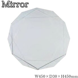 ウォールミラー 壁掛け鏡 円型 丸型 幅45cm 高さ45cm ノンフレーム 面取り加工 飛散防止加工 SI-0266
