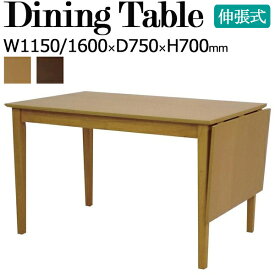 ダイニングテーブル 食卓 4人用 6人用 角型 伸張式 拡張 木製 ビーチ突板 幅115cm 160cm 薄茶 濃茶 TN-0133