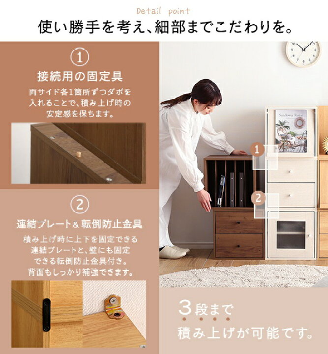 楽天市場】（ スーパーセール ）キューブ ボックス 扉付き 2段 