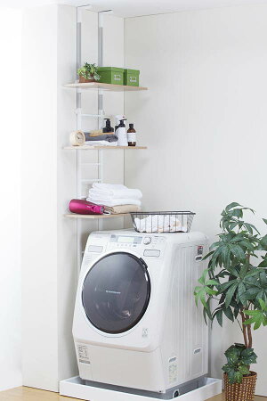 楽天市場 全品p3倍 11 14 日 15 00 23 59まで限定 ランドリーラック 突っ張り 洗濯機置き場 収納 つっぱり ラック 洗面所 ランドリー 洗濯機上 収納 棚 ランドリー サニタリーラック ランドリー収納 ランドリー 洗濯機ラック 棚3枚type 送料無料 ロハス インテリア
