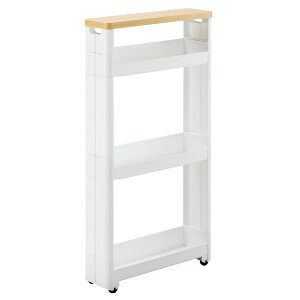 キッチン隙間収納 キッチン収納 スリム スマートワゴン 幅12.5cm 奥行45cm 4段 天板付き 組立式 ( 隙間収納 収納ストッカー 隙間 キッチン 収納 ) tou-fdu-262161